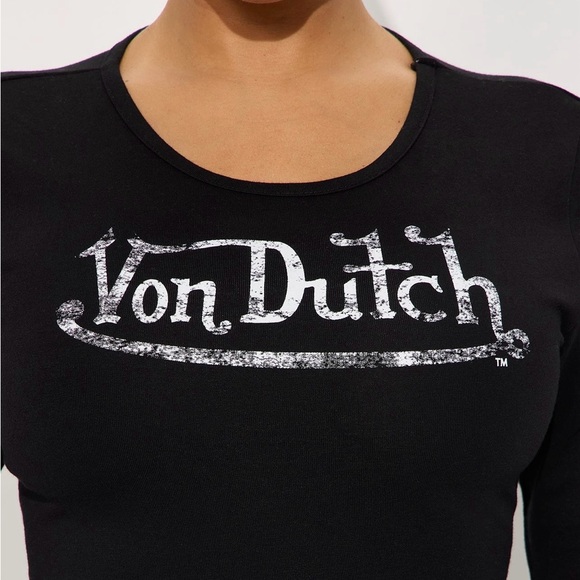 Von Dutch Elegant Black Long Sleeve Dress - Picture 2 of 4